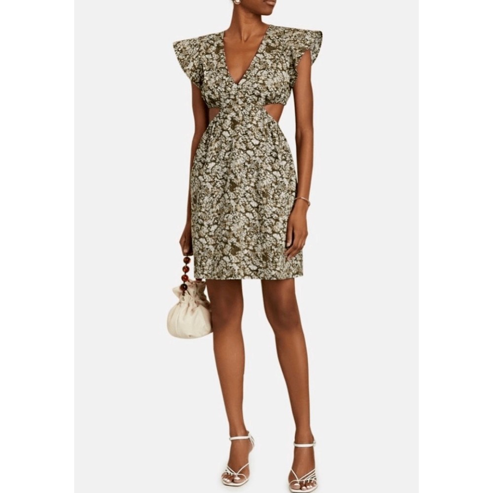 Rails Dress Women Medium Nyla Cutout Waist Dress Olive Vine Midi Stretch